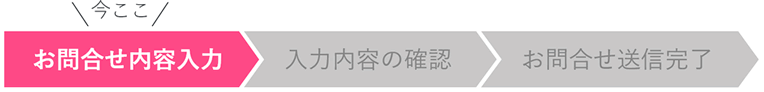 お問合せ内容入力＞入力内容の確認＞お問合せ送信完了