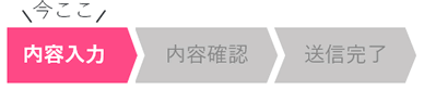 お問合せ内容入力＞入力内容の確認＞お問合せ送信完了